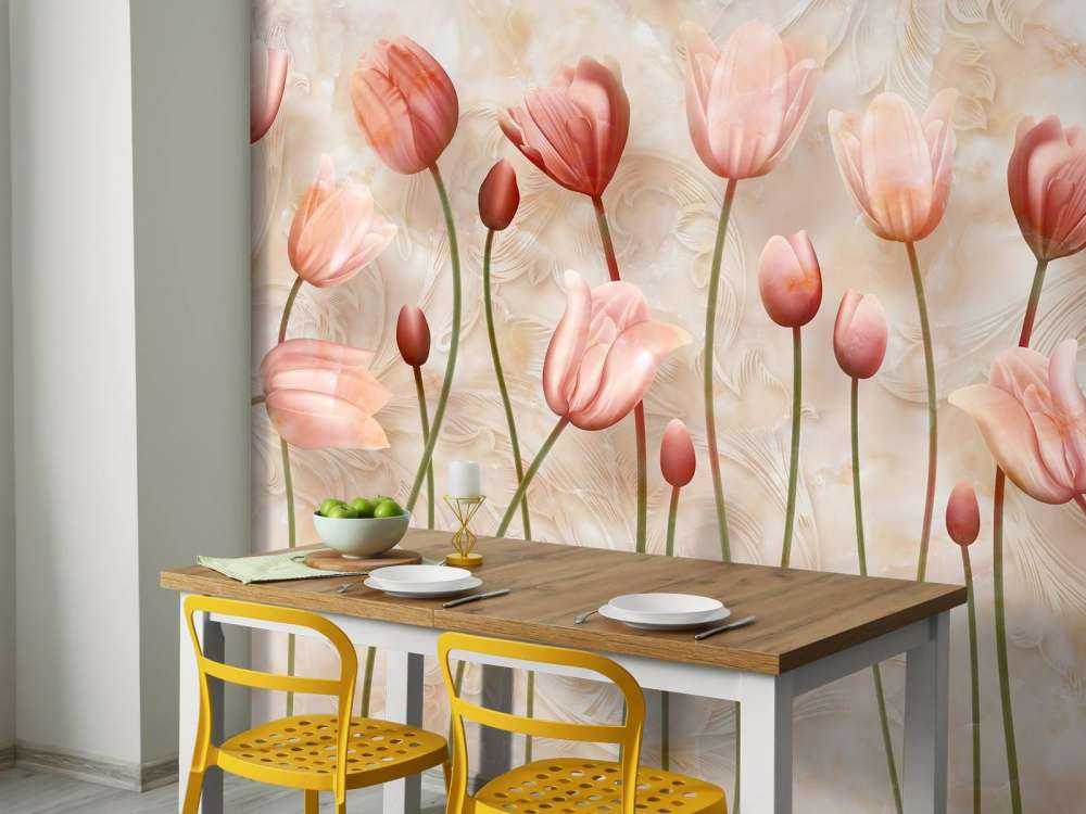 Tulipanes rosas ondulantes