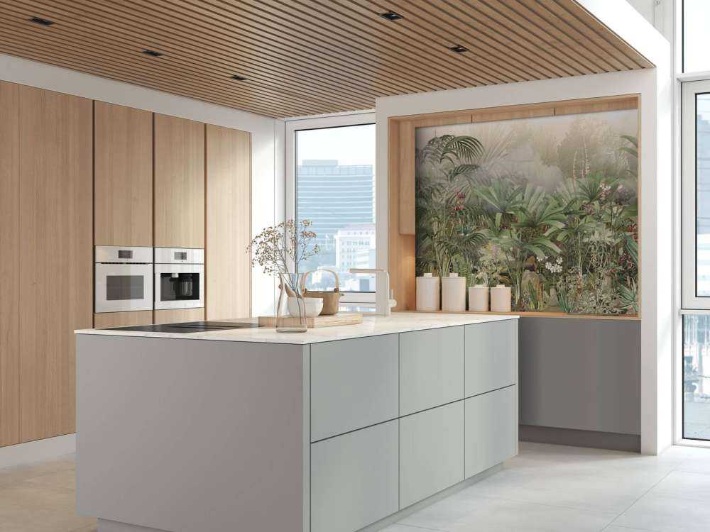 Mattina nel Giardino Tropicale Verde