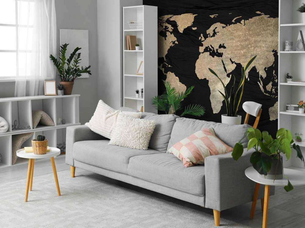 Mappa del mondo oro chiaro