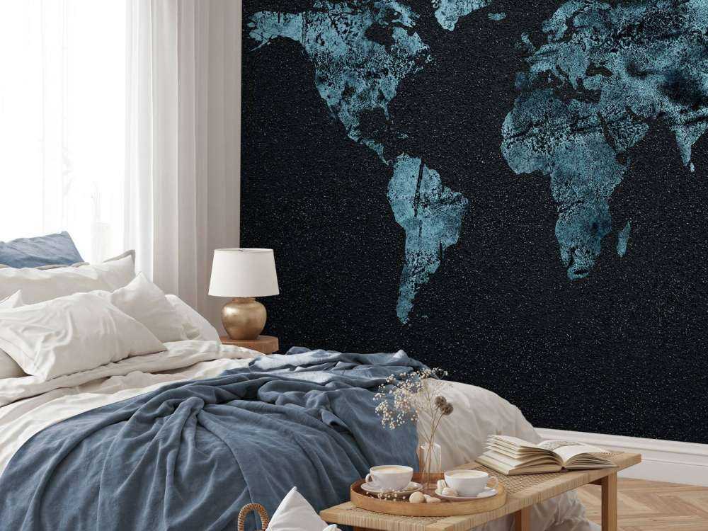 Mappa del mondo blu