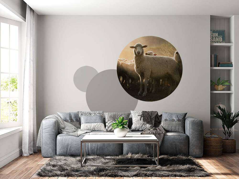 Gregge di pecore con l'ora d'oro