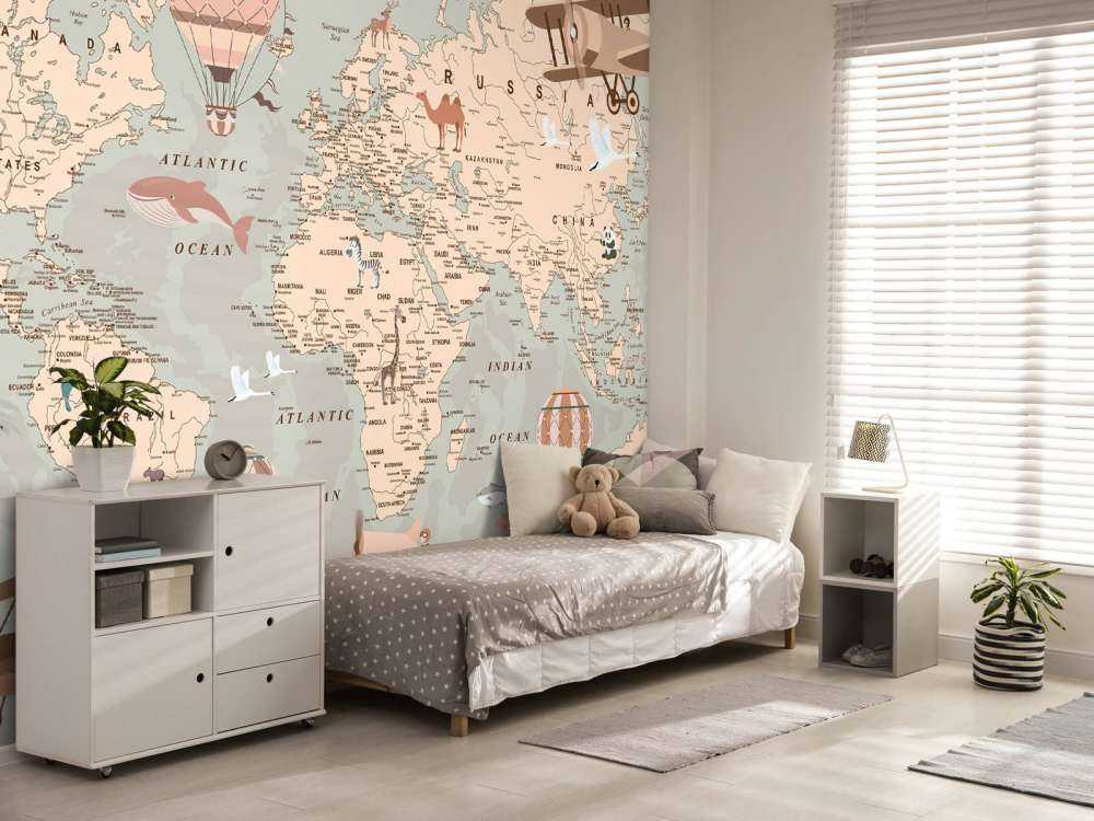 Mappa del mondo beige