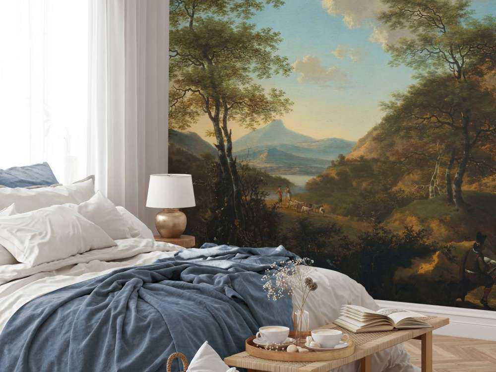 Paesaggio italiano con artista