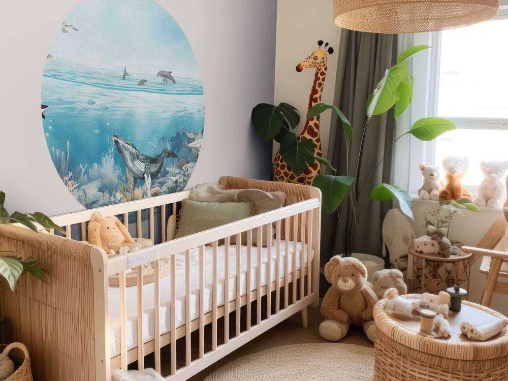 Paesaggio Oceanico con Animali a Colori