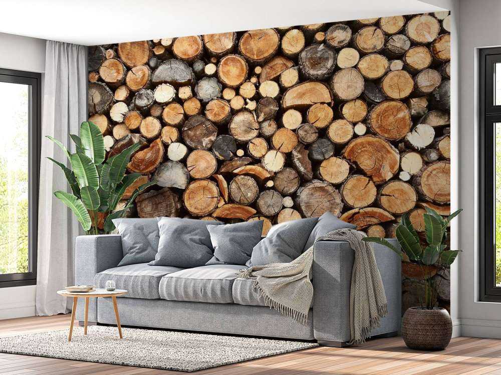 Tronchi d'albero impilati