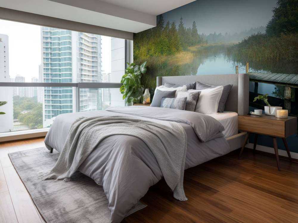 Ponteggi di legno nella foresta