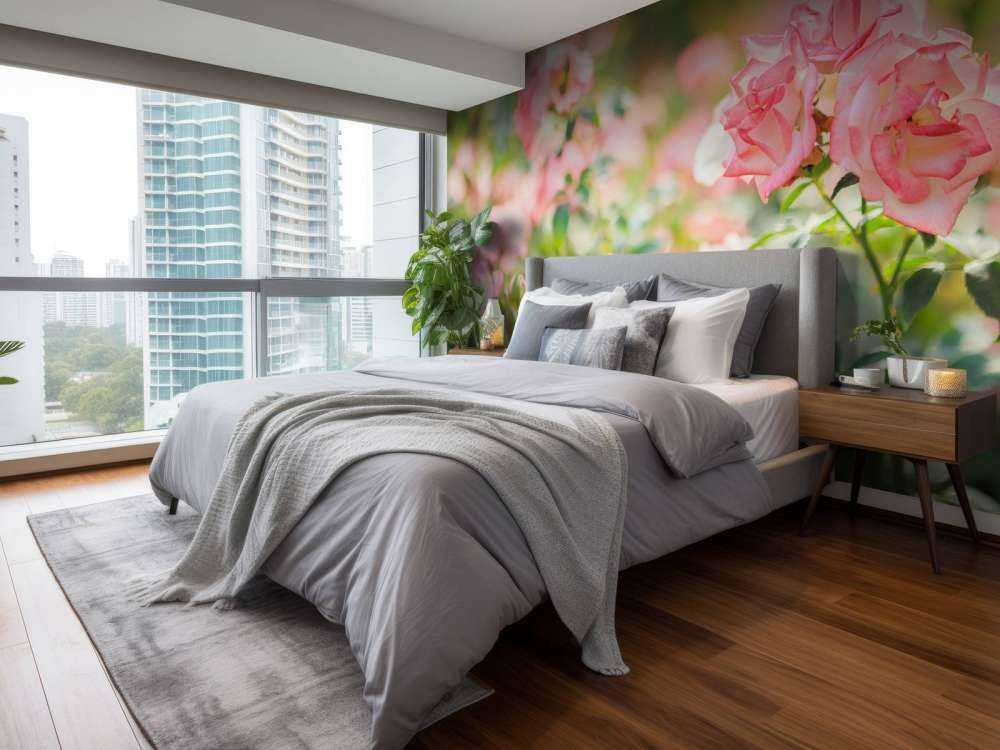 Rosa rosa chiaro cespuglio