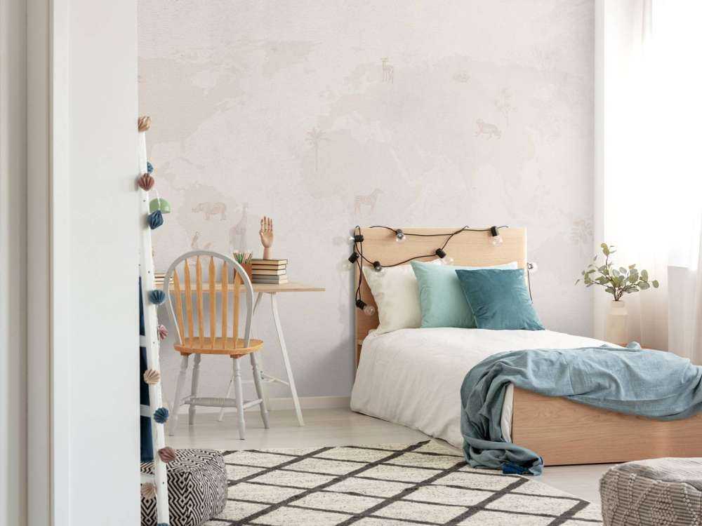 Mappa del mondo a schizzo color tortora