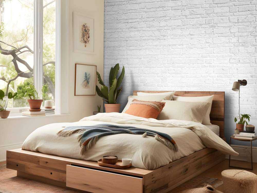 Mattoni bianchi con cemento vecchio