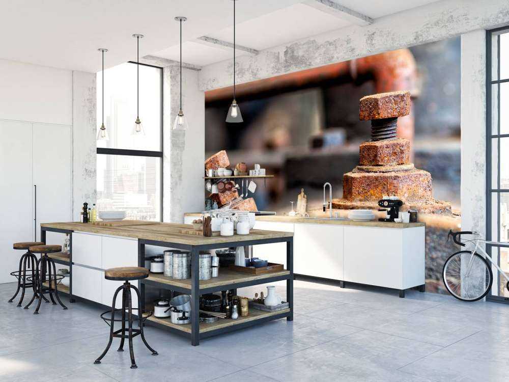 Dettaglio di una caldaia a vapore arrugginita (B)