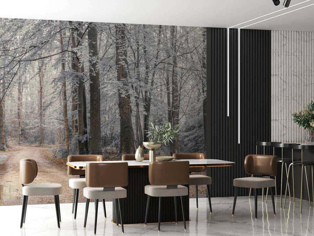 Alberi con foglie bianche