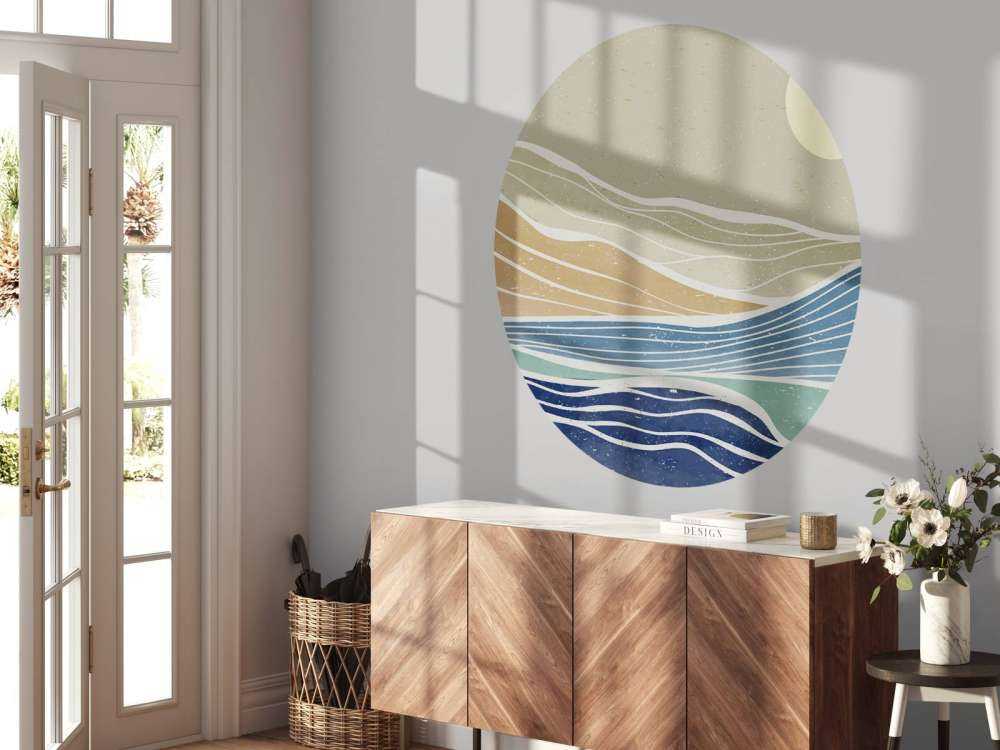 Onde dell'oceano colorate dal sole