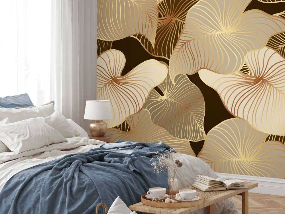 Foglie tropicali marroni