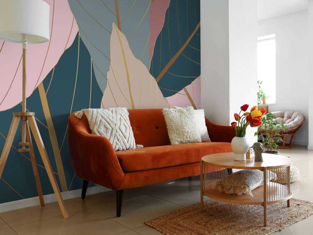 Foglie tropicali con oro