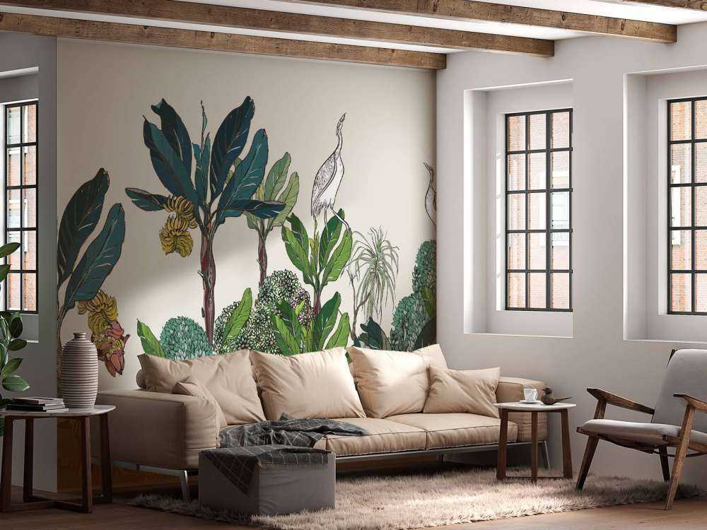 Panorama della giungla con animali