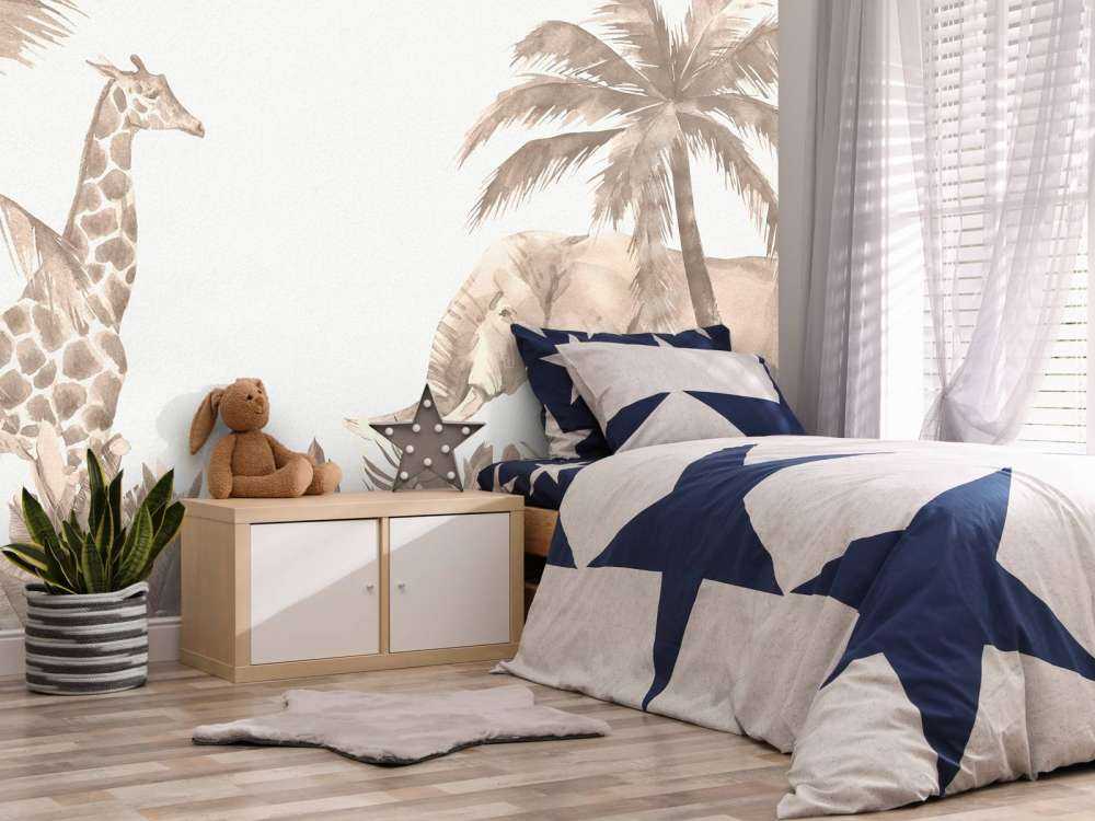 Vari animali della giungla in taupe