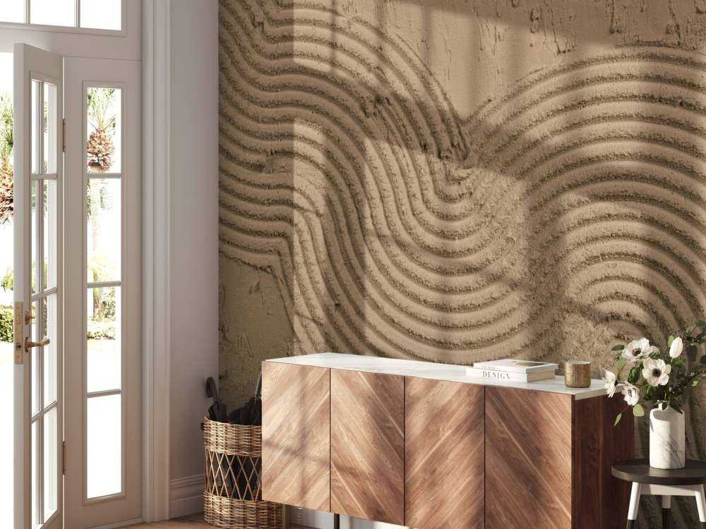 Linee e strutture organiche in marrone dorato