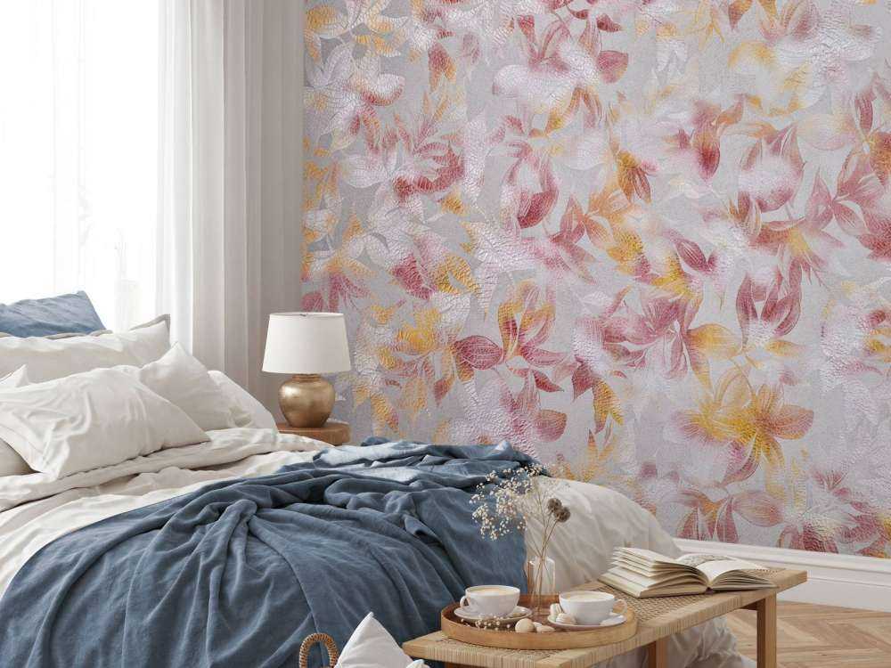 Fiori su sfondo grigio