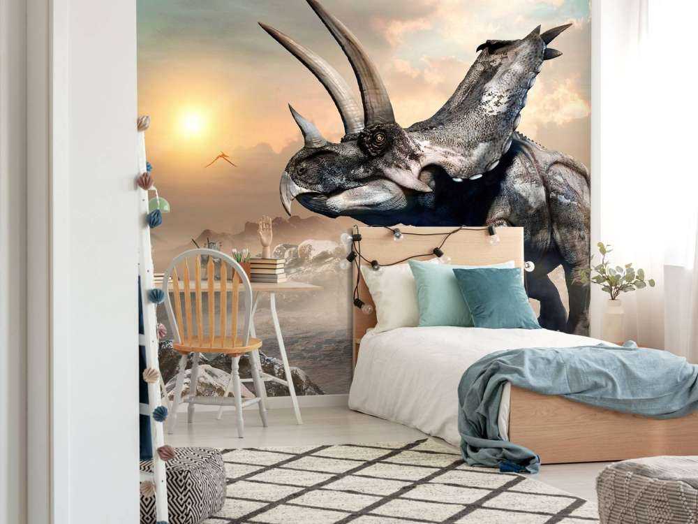 Dinosauri nella nebbia del mattino