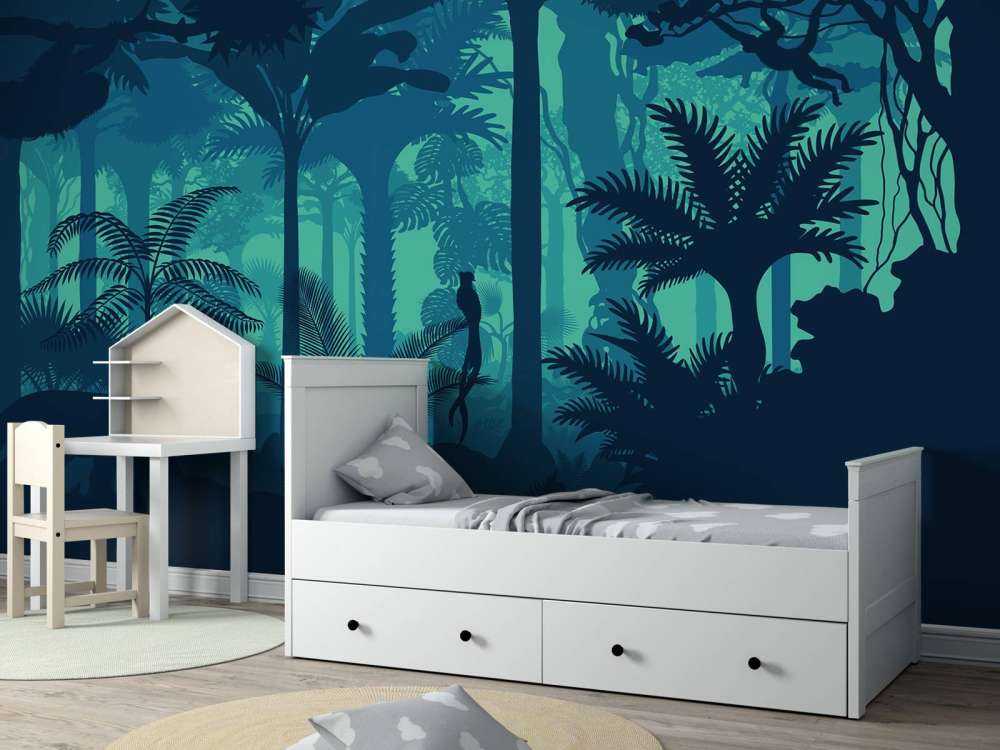 Silhouette della giungla blu