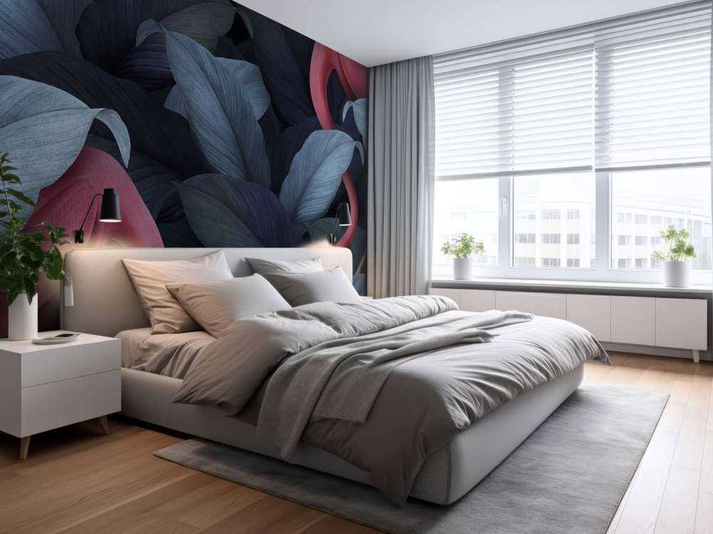 Fenicotteri con foglie