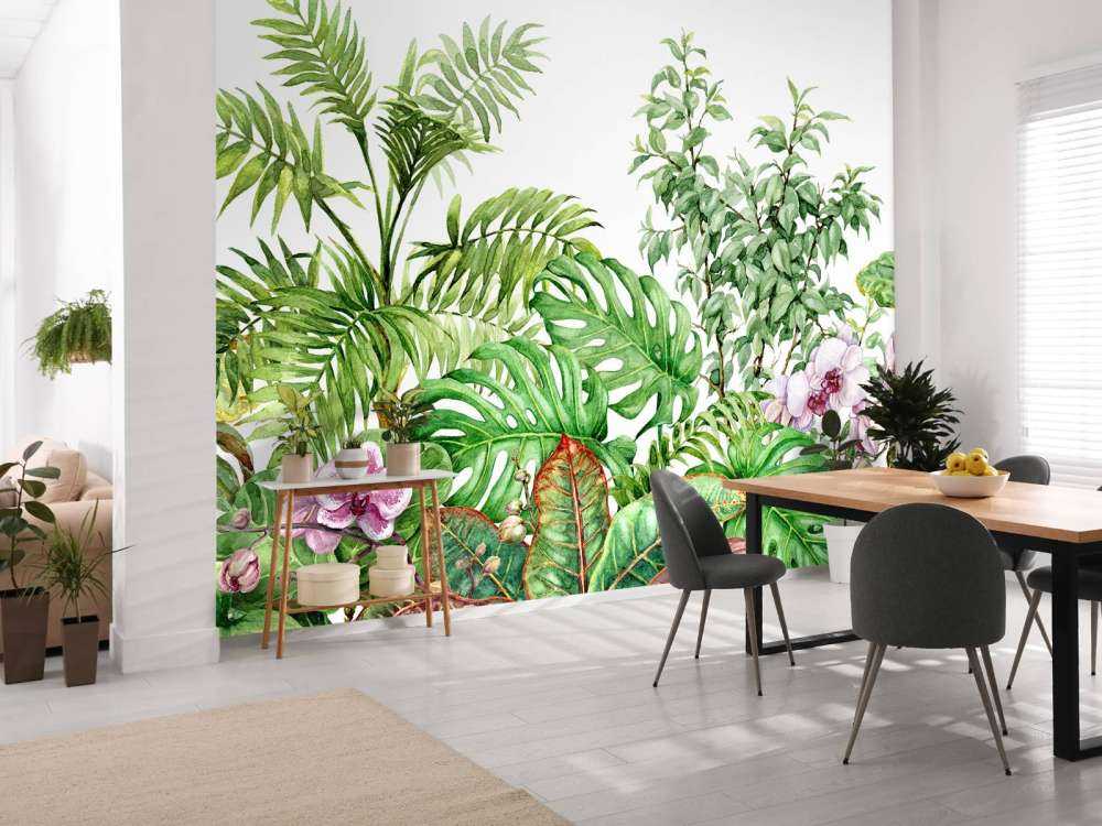 Piante tropicali di acquerello