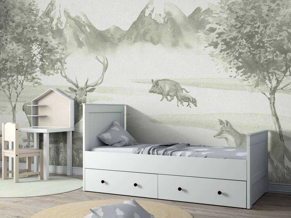 Foresta con animali in verde