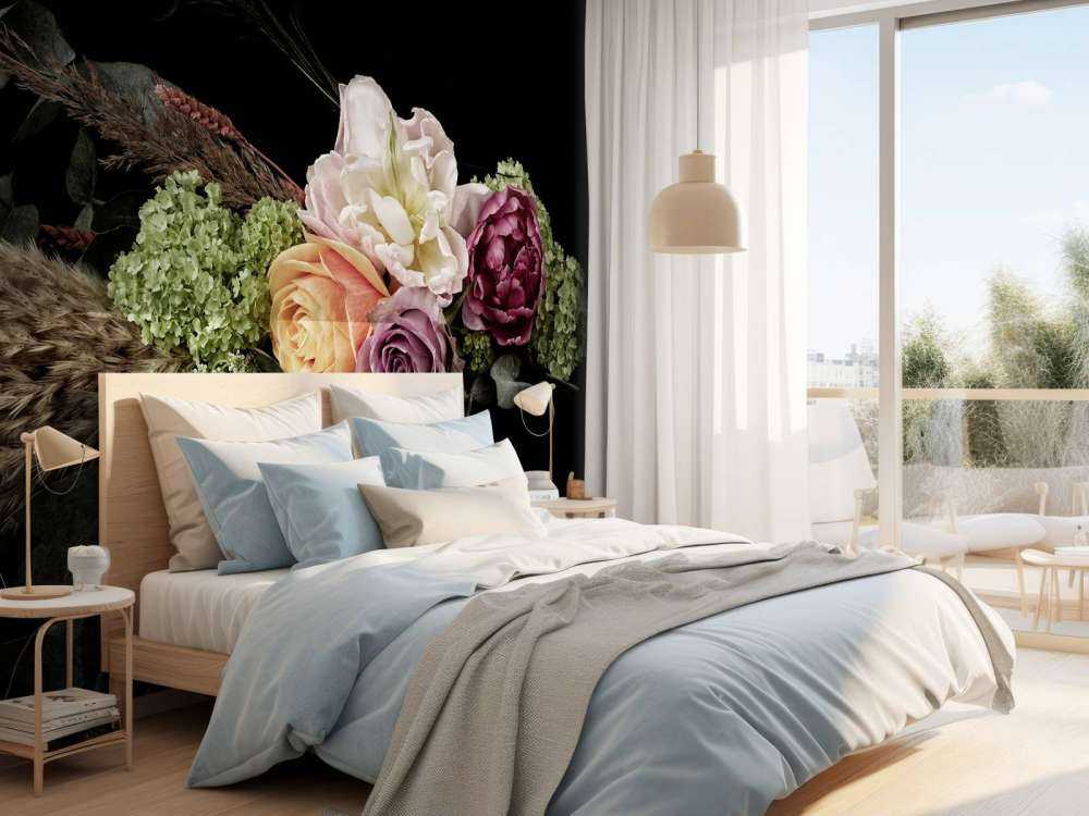 Bouquet di fiori di piume di pavone