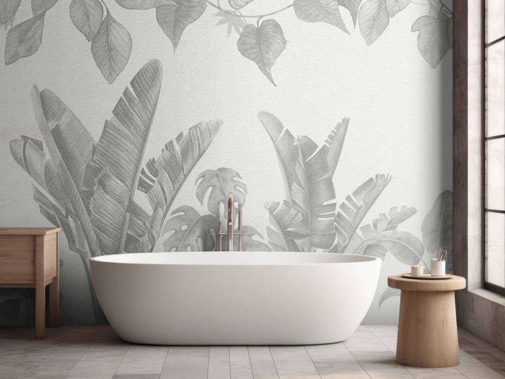 Piante della giungla in tonalità di grigio