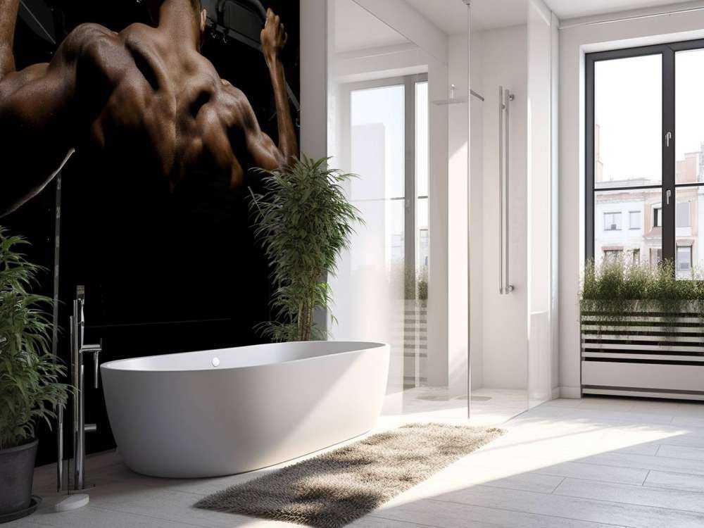 Uomo con la schiena muscolosa