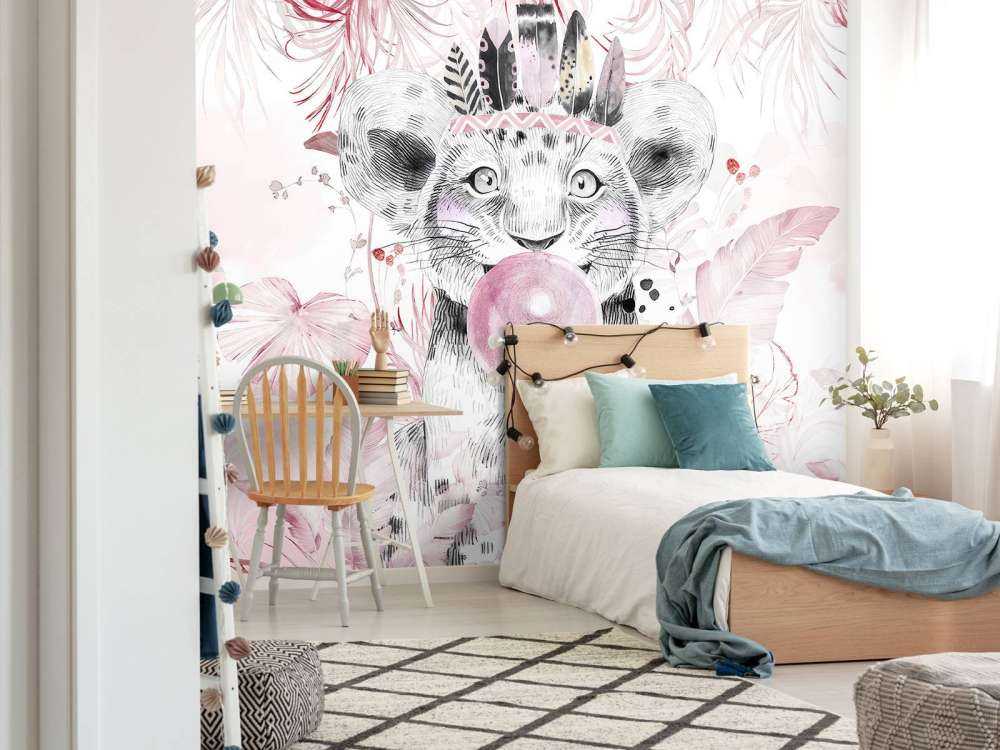 Cucciolo giocoso e sogni rosa