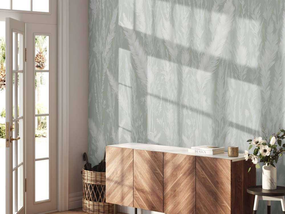 Muro di erbe di campo - verde