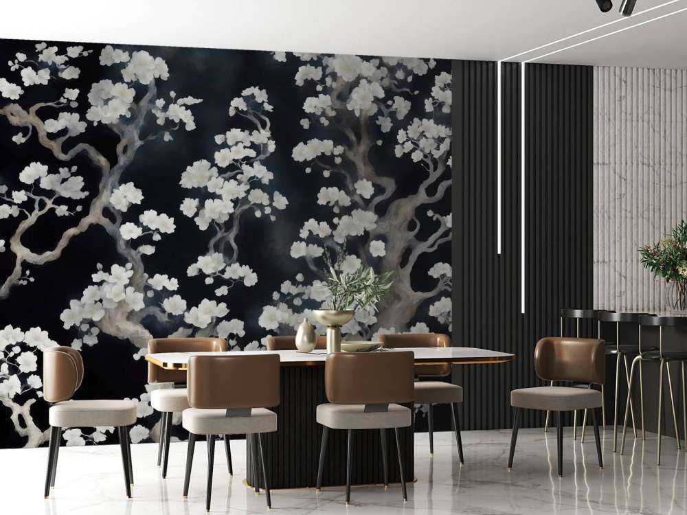 Meravigliosa foresta in fiore - nera