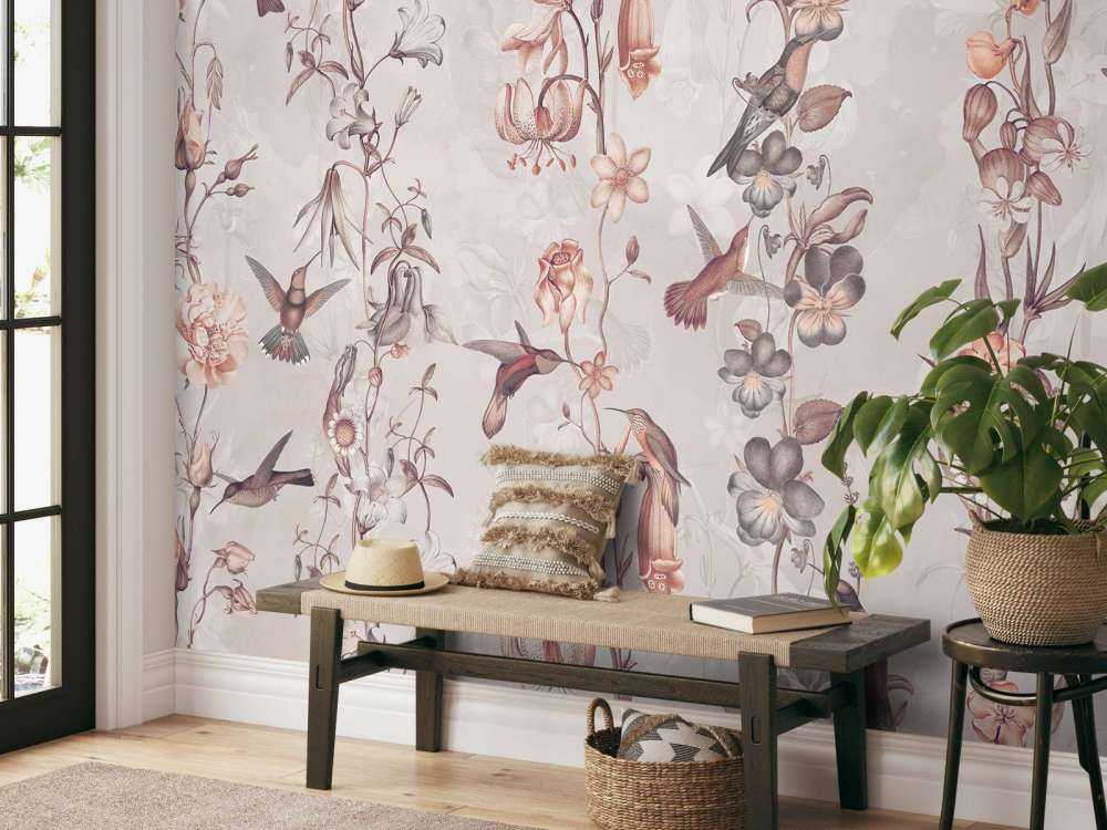 Fiori di prato e giardino rosa antico