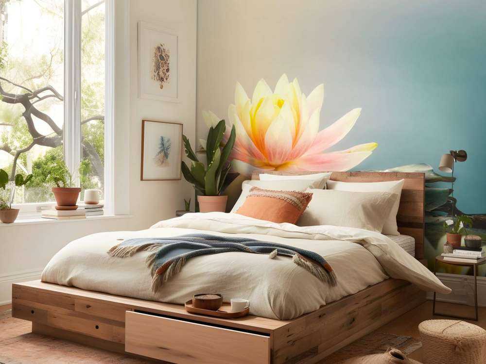 Stagno con fiori di loto