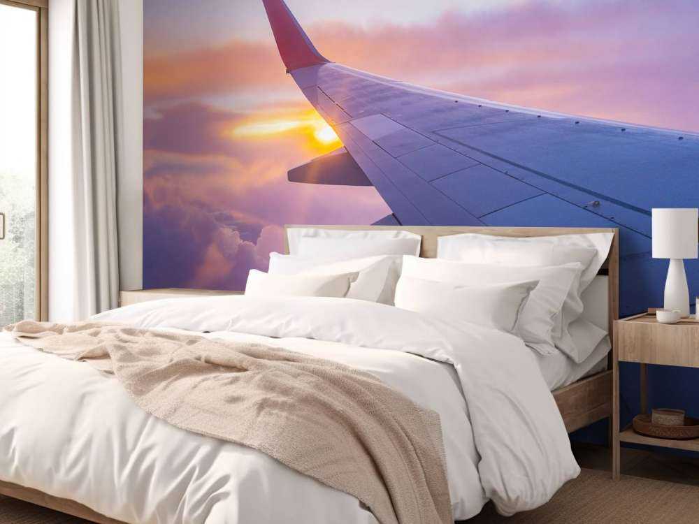 Ala dell'aereo tra le nuvole