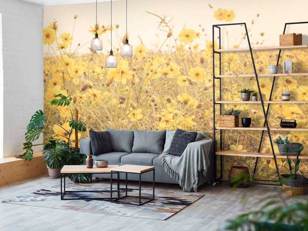 Fiori gialli con look vintage