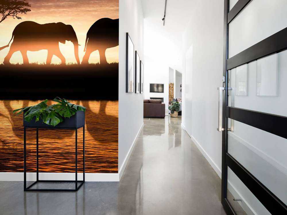 Elefanti nella savana