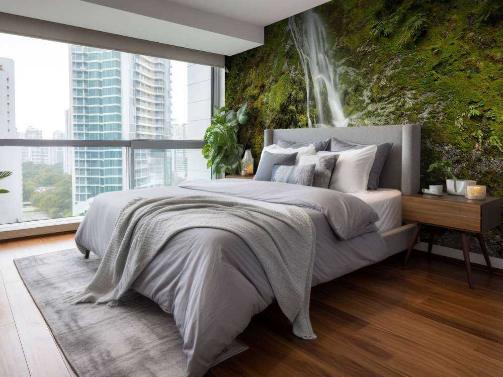 Cascata con un bellissimo verde 