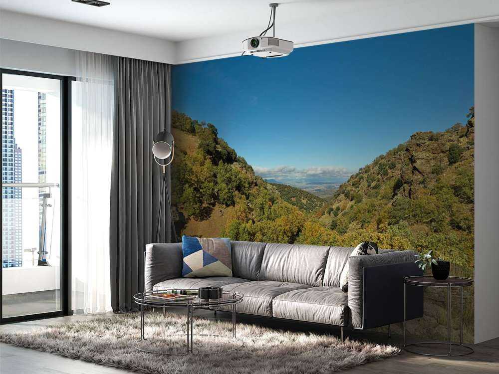 Guardando attraverso il paesaggio montano