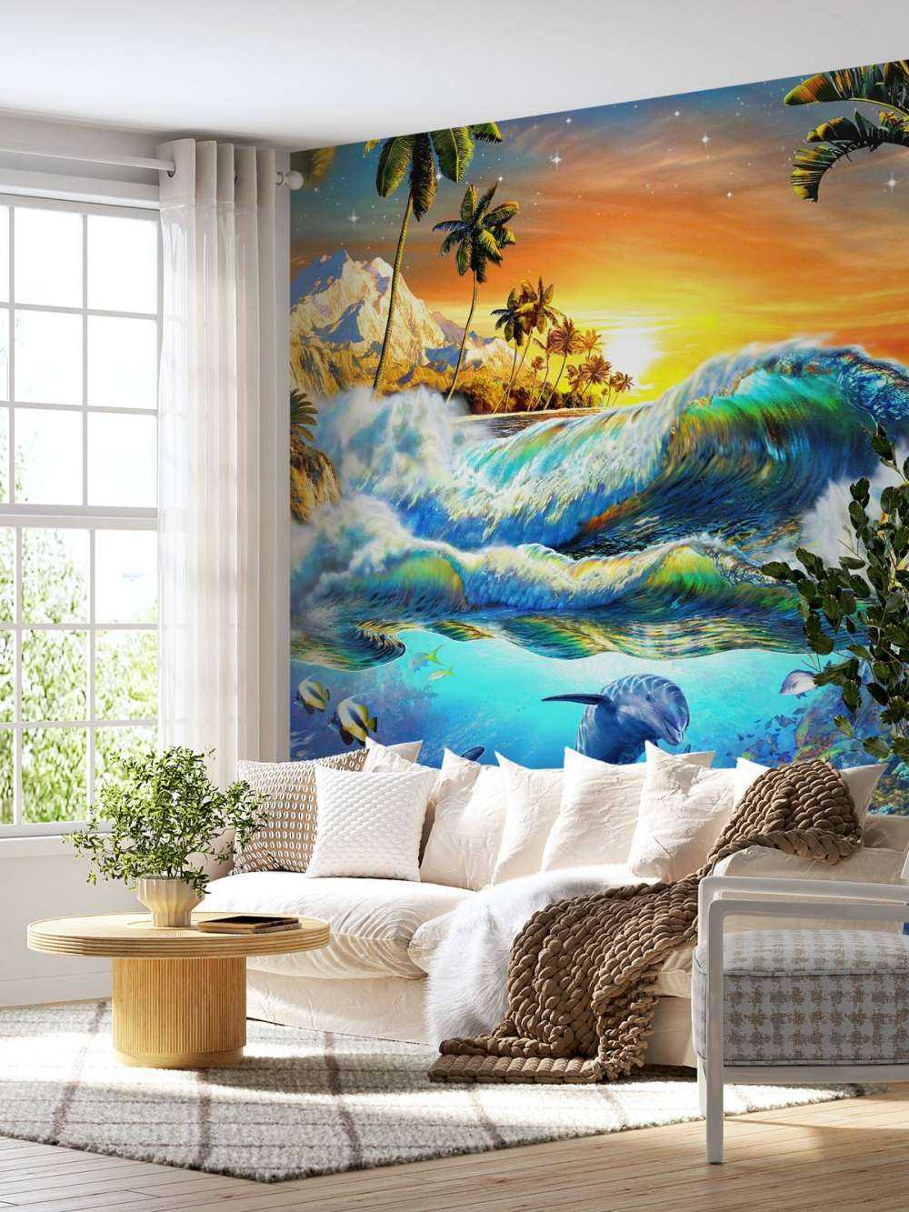 Hawaian Dawn_Waves and Dolphins