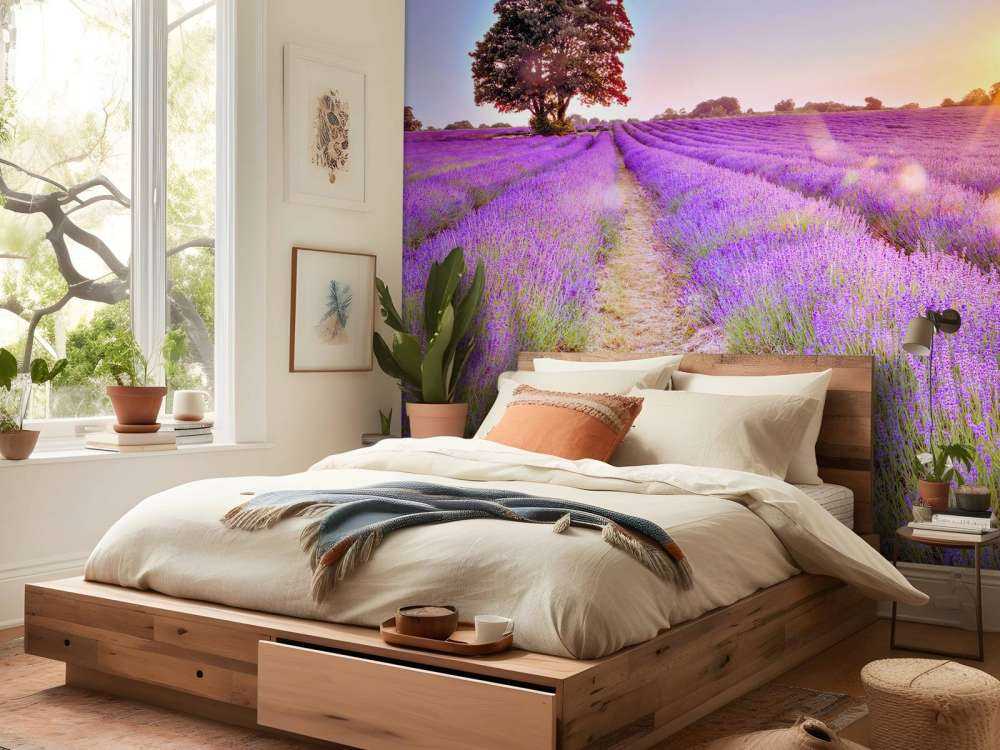 Lavender field at sunset