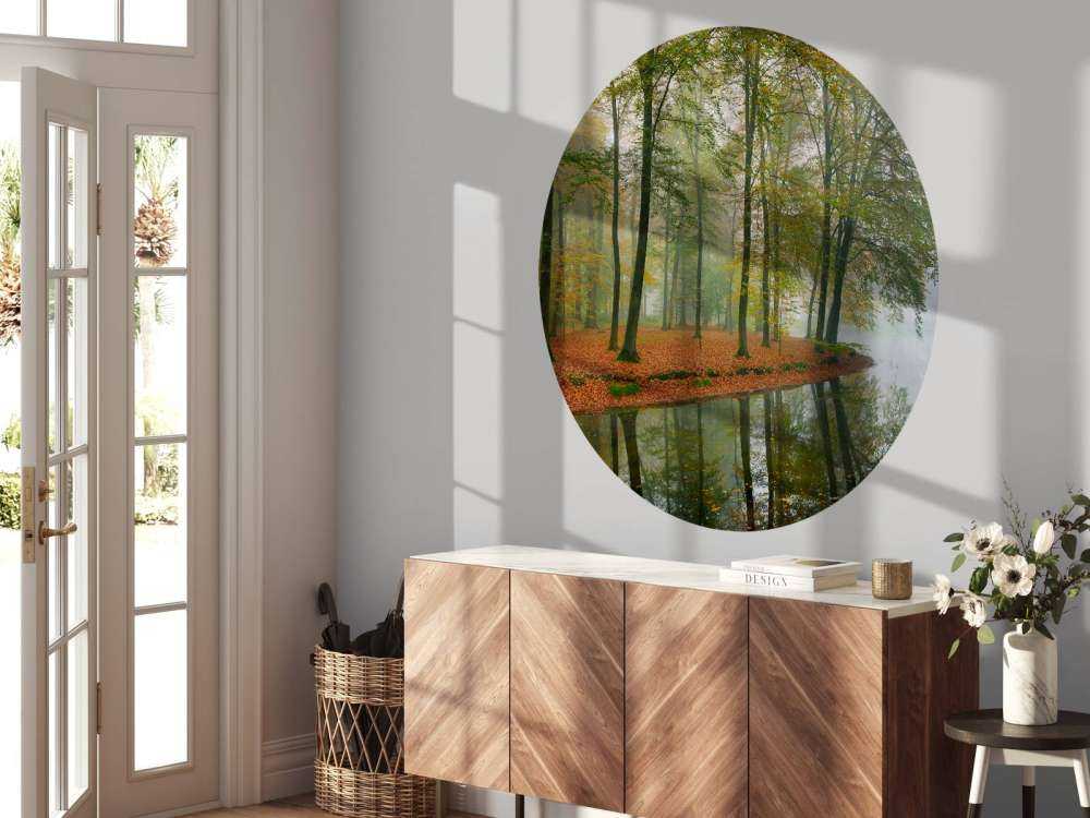 Riflessione degli alberi nello stagno