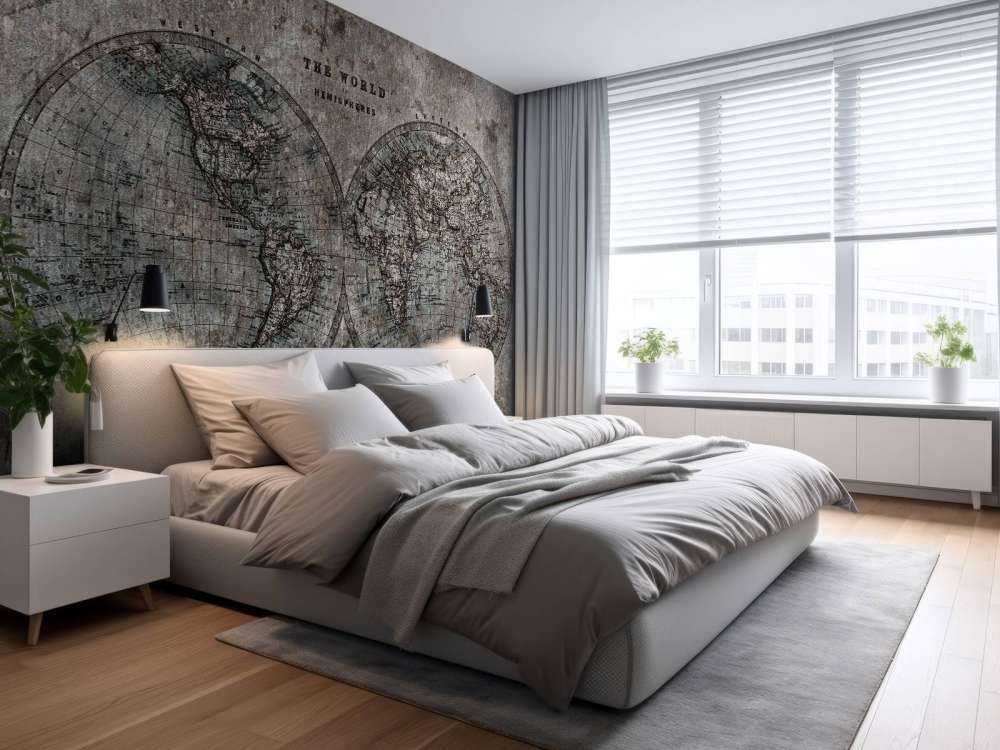 Mappa del mondo con sfumature di grigio