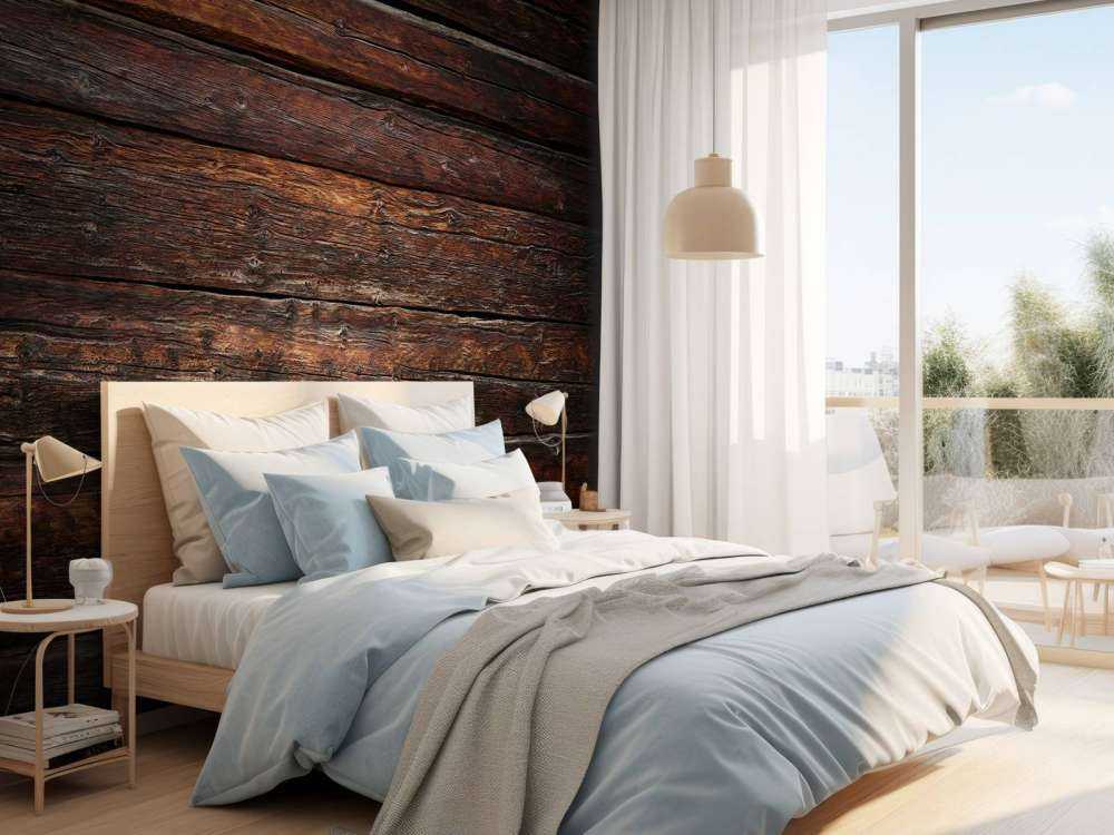 Parete di legno scuro