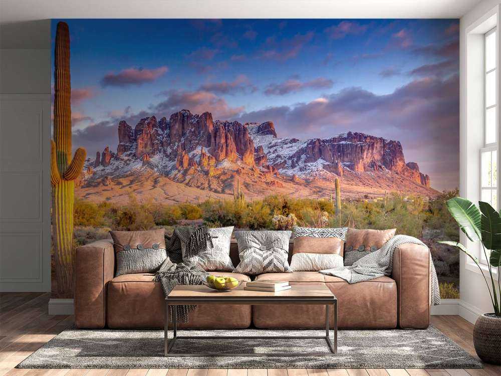 Cactus in un paesaggio montano