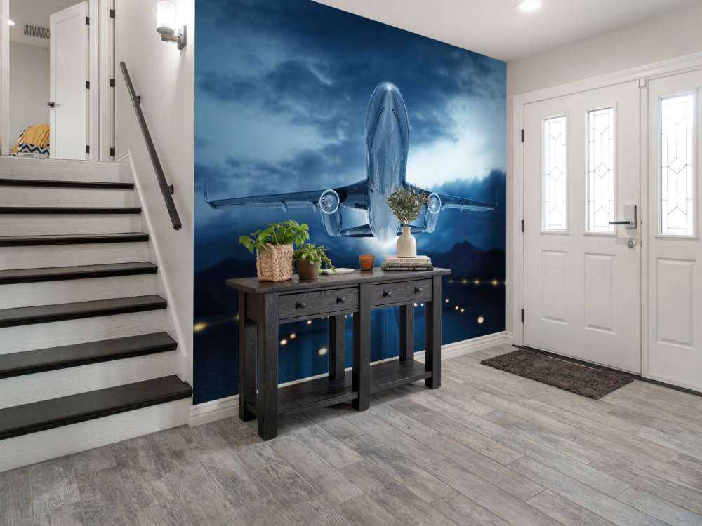 Piano ascendente con cielo scuro