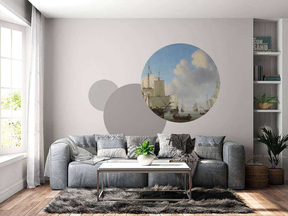 Carta da parati fotografica Rijksmuseum. Navi olandesi su un mare calmo.