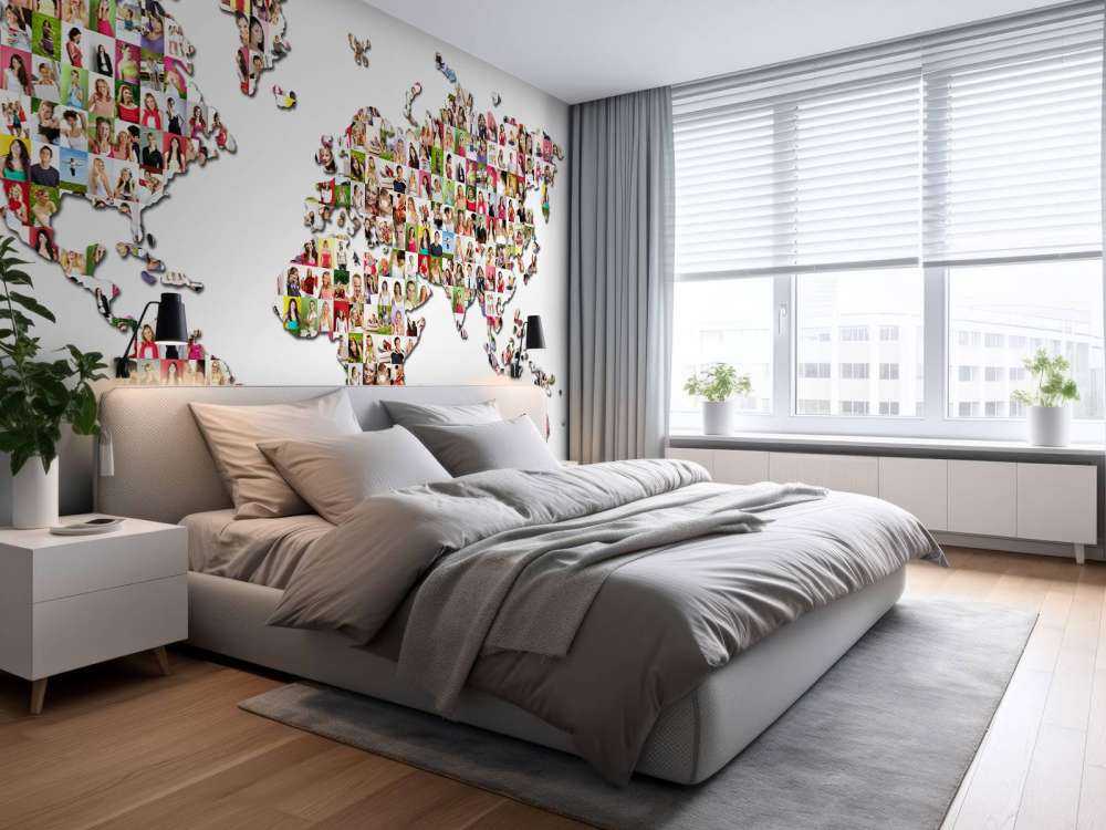 Mappa del mondo formata da foto