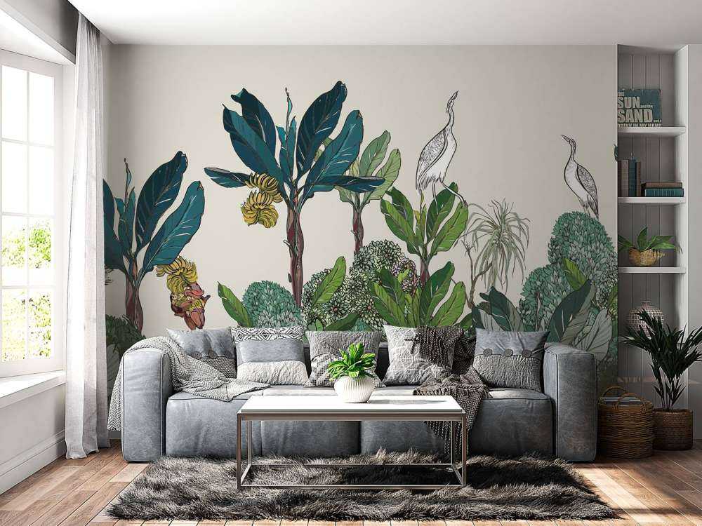 Panorama della giungla con animali